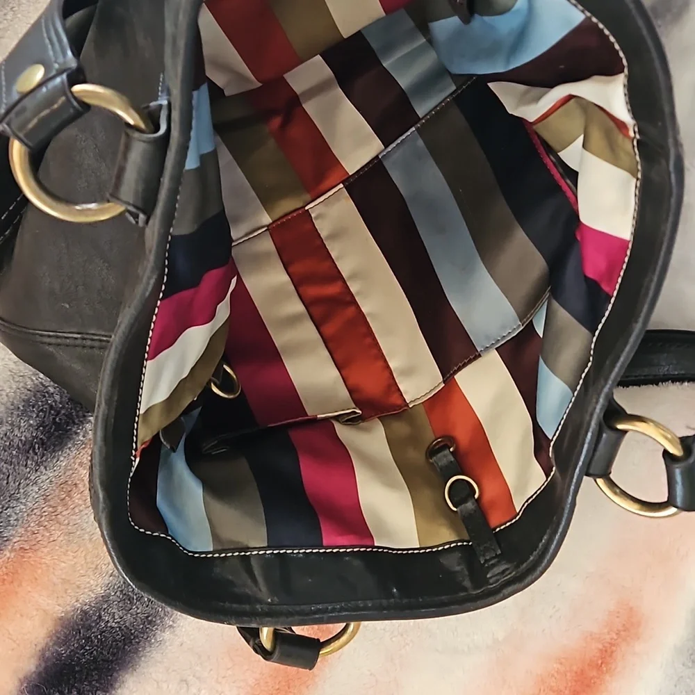 Vintage Coach tote. Dark navy soft leather. No marks or scratches. - Picture 4 of 8